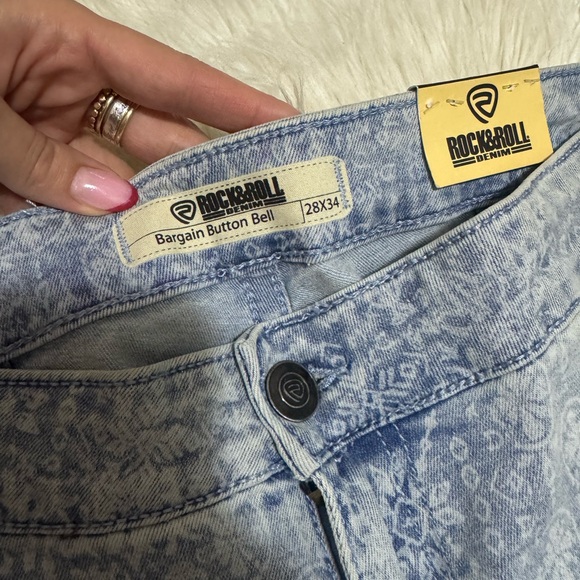 Bargain Button Bell Rock & Roll Denim Bell Bottom Jeans - Picture 3 of 5